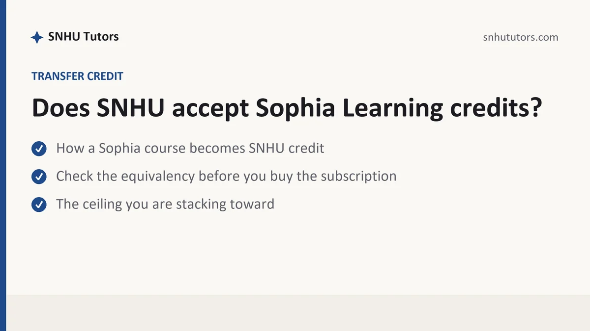 Does SNHU accept Sophia Learning credits?, a SNHU student guide, from SNHU Tutors