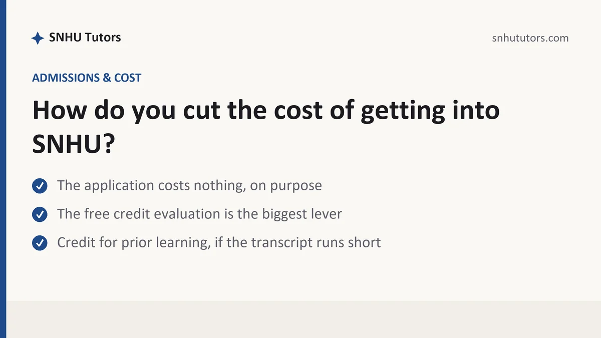 How do you cut the cost of getting into SNHU?, a SNHU student guide, from SNHU Tutors